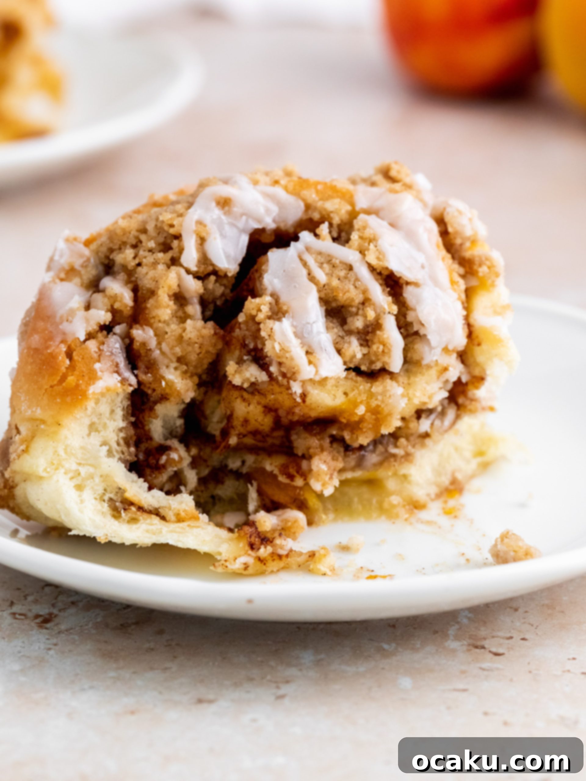 peach cobbler cinnamon rolls