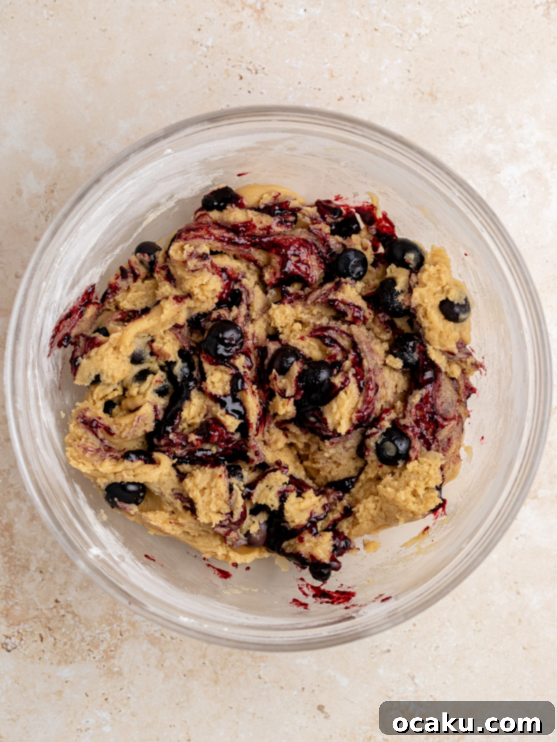 Berry Bliss Cookies 8 Chilled blueberry cookie dough balls ready for baking.