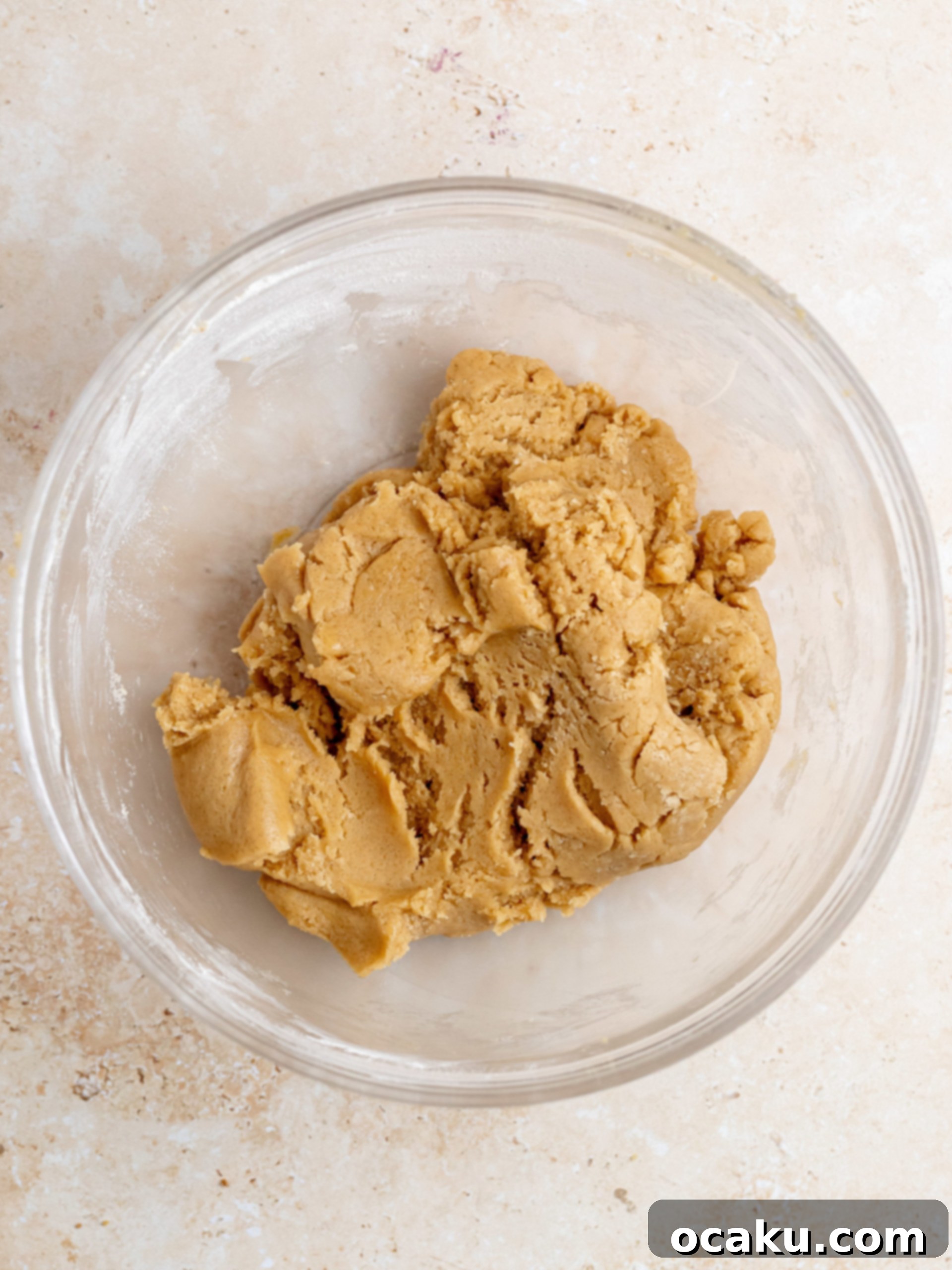 Streusel Coffee Cake Cookies 6 Dry ingredients being folded into wet ingredients for cookie dough