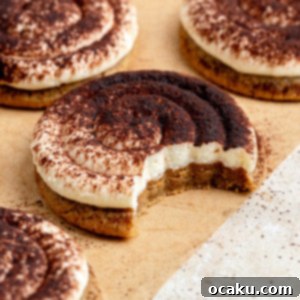 Coffee Mascarpone Cookies 14 Finished Tiramisu Cookie with mascarpone cream and cocoa dusting