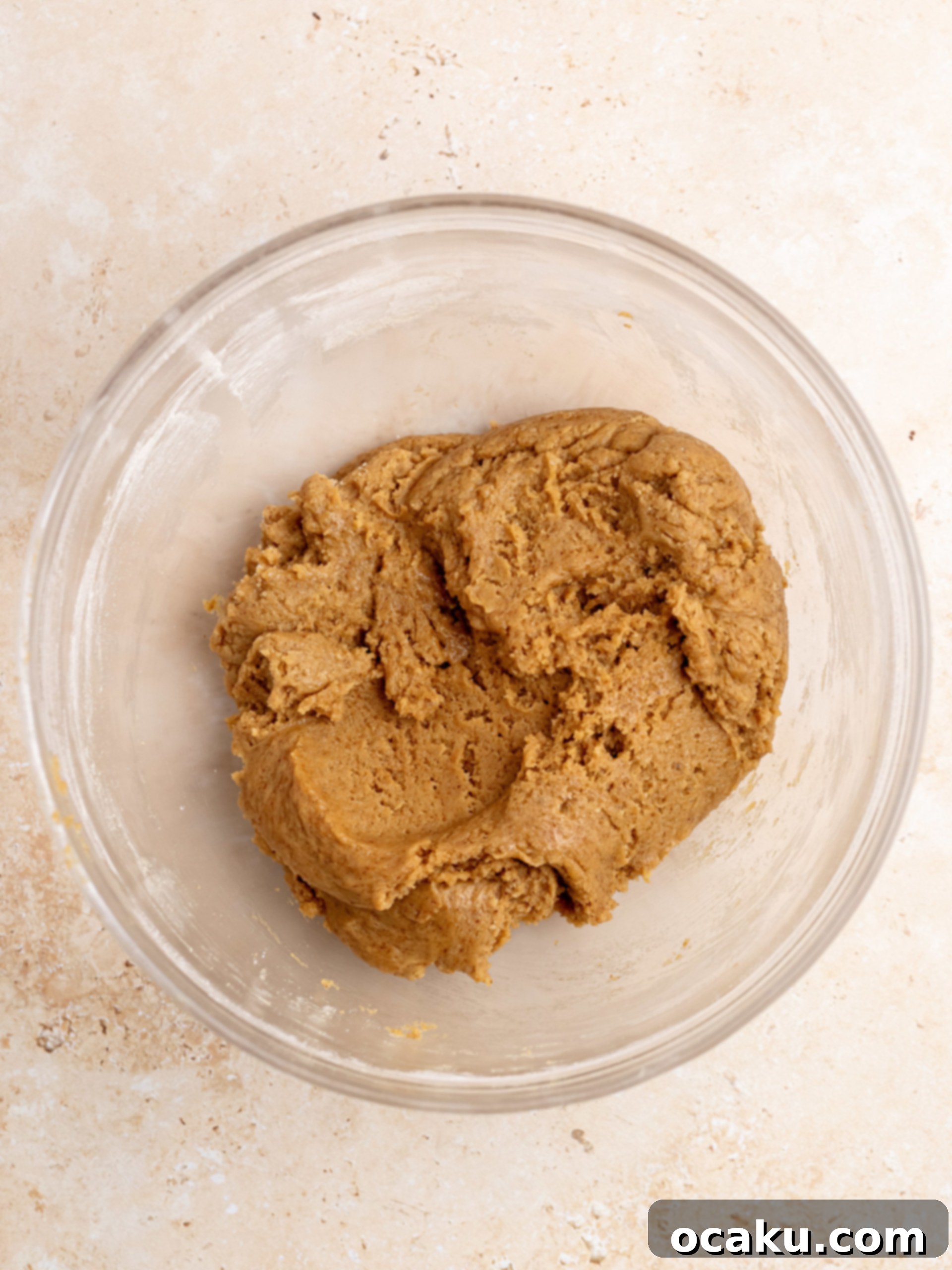 Coffee Mascarpone Cookies 7 Cookie dough fully mixed, showing a soft, cohesive texture.