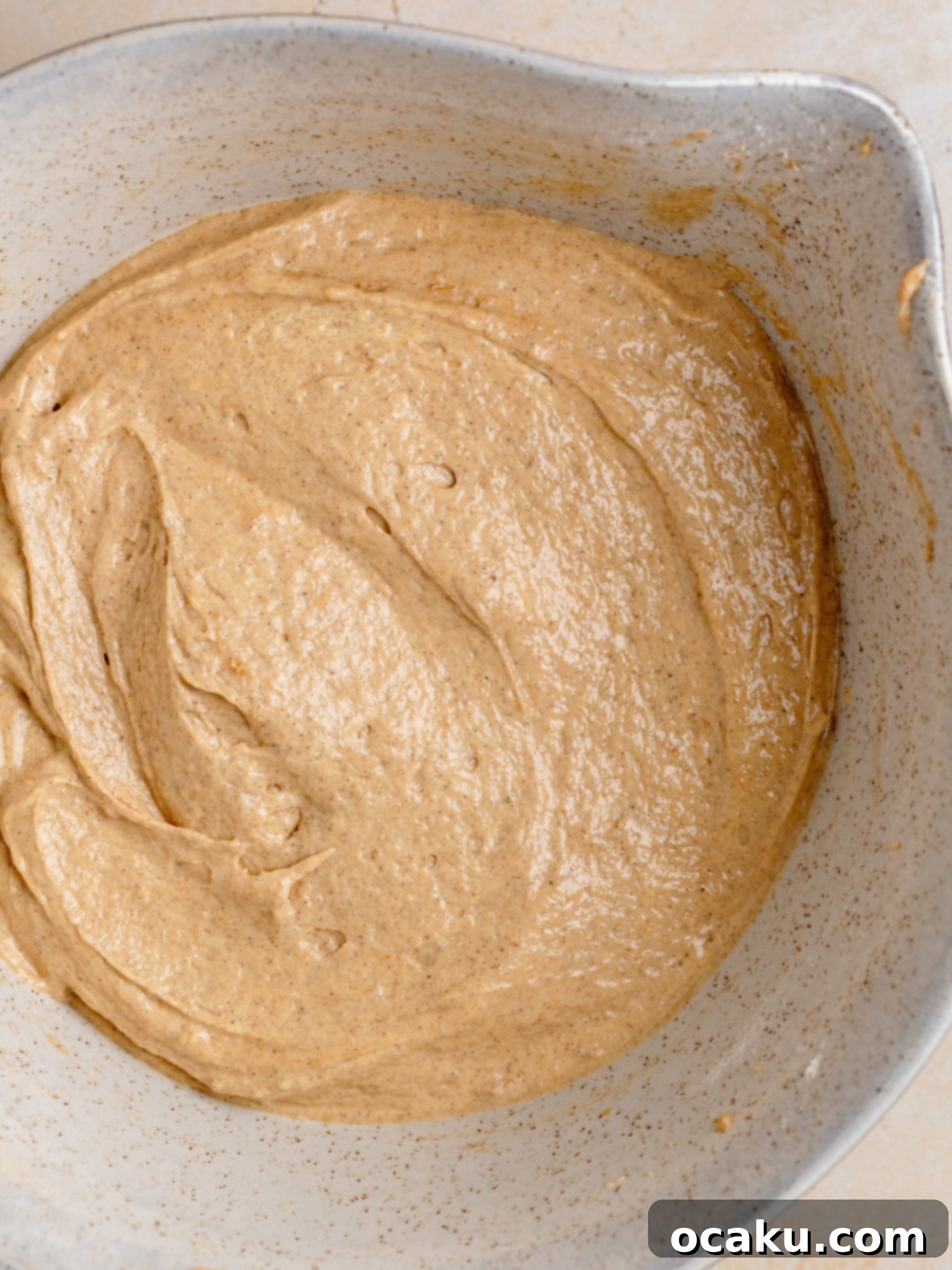 Chai Cake batter in baking pans