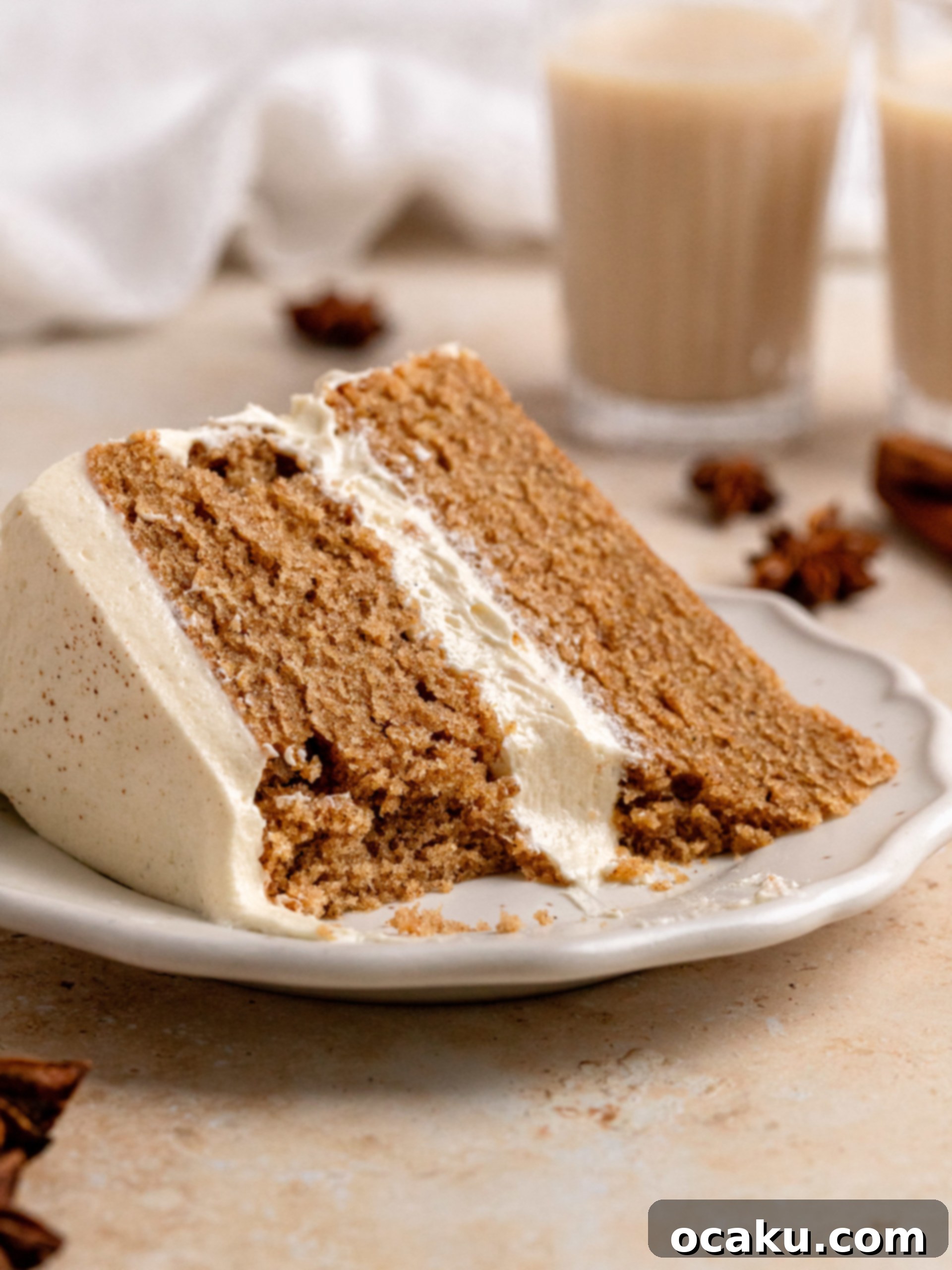 Chai Cake close-up slice