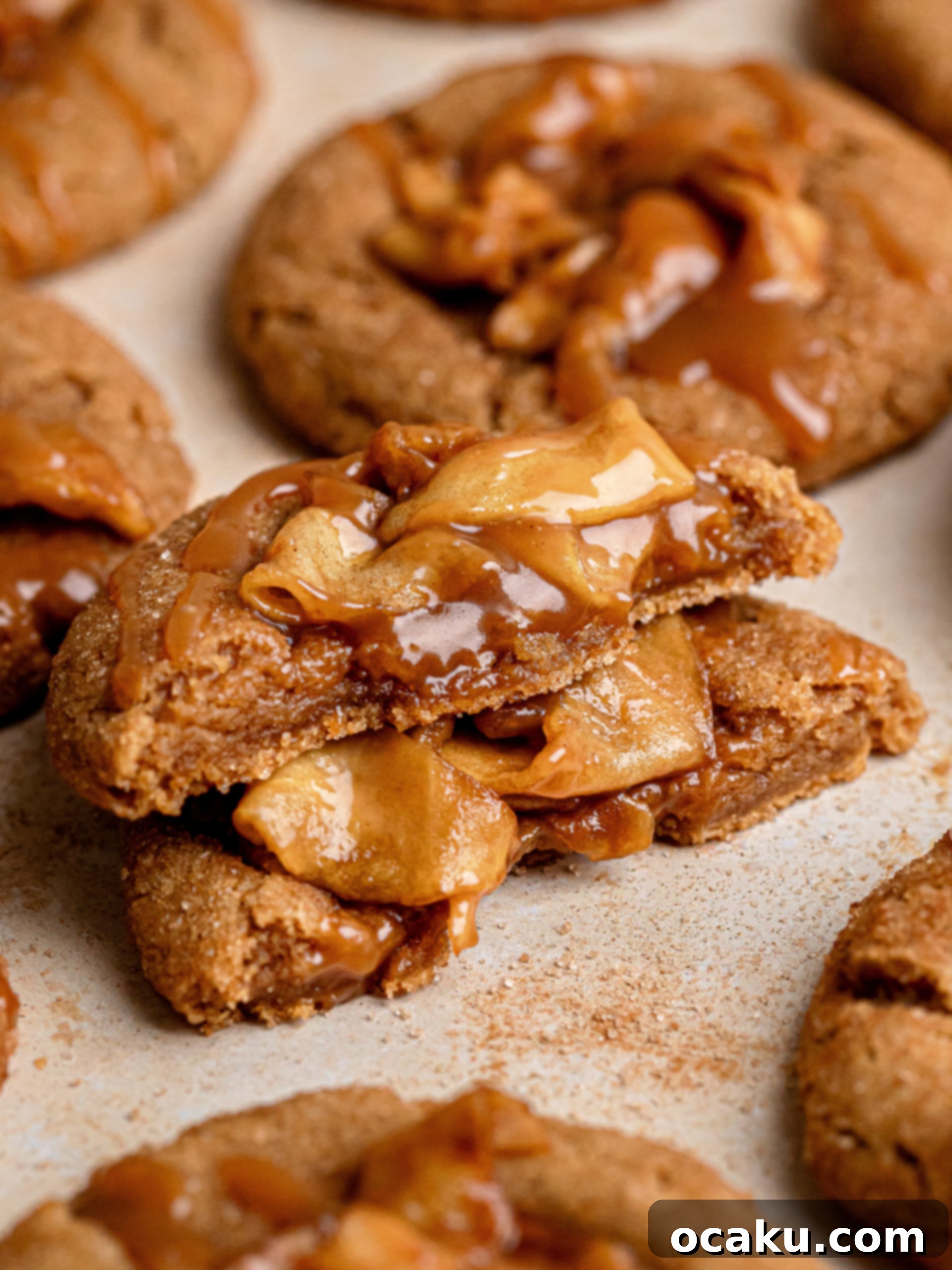A selection of Apple Pie Cookies served on a platter, ready to eat.