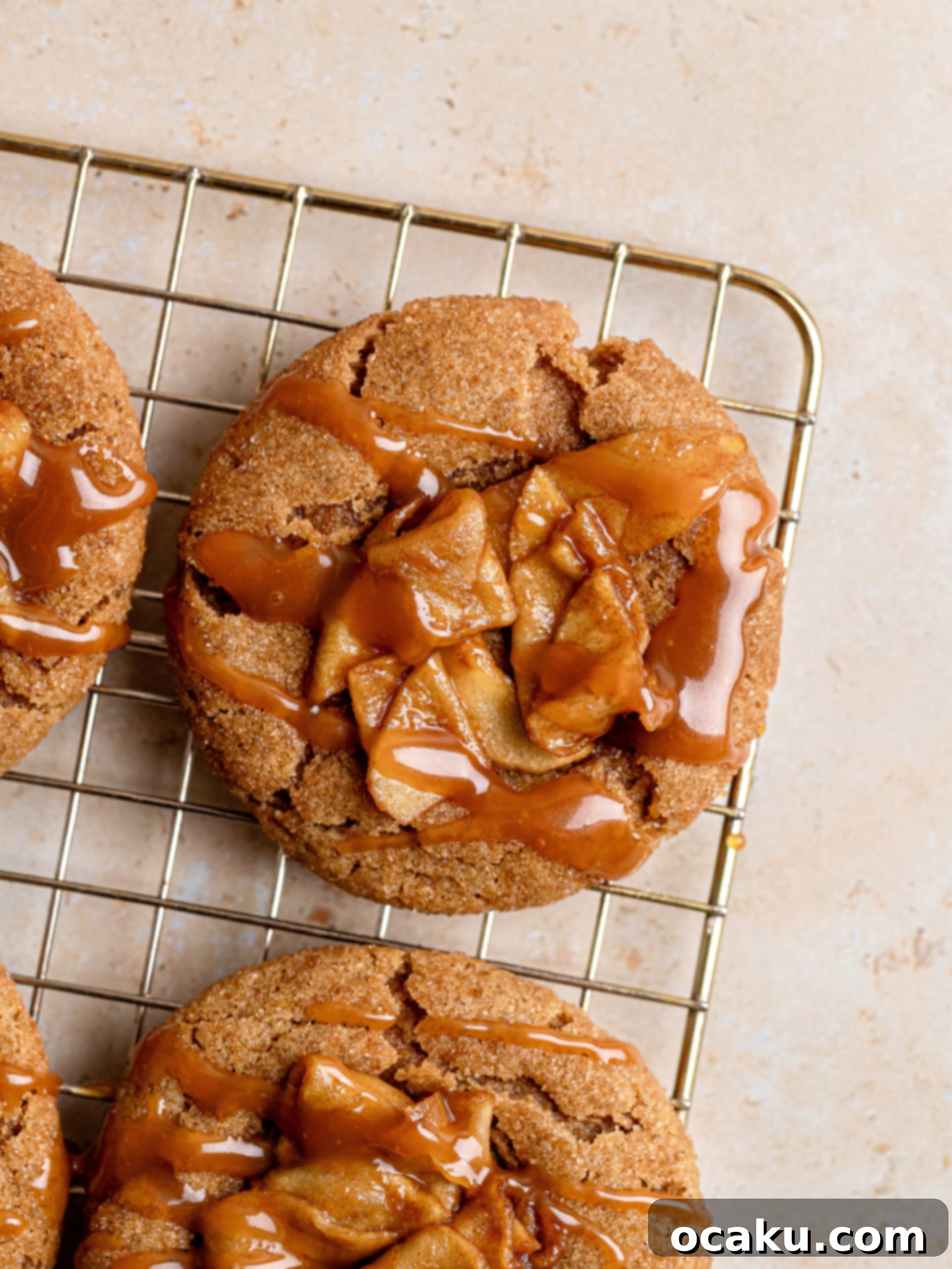 Close-up of an Apple Pie Cookie showing the soft center before filling.