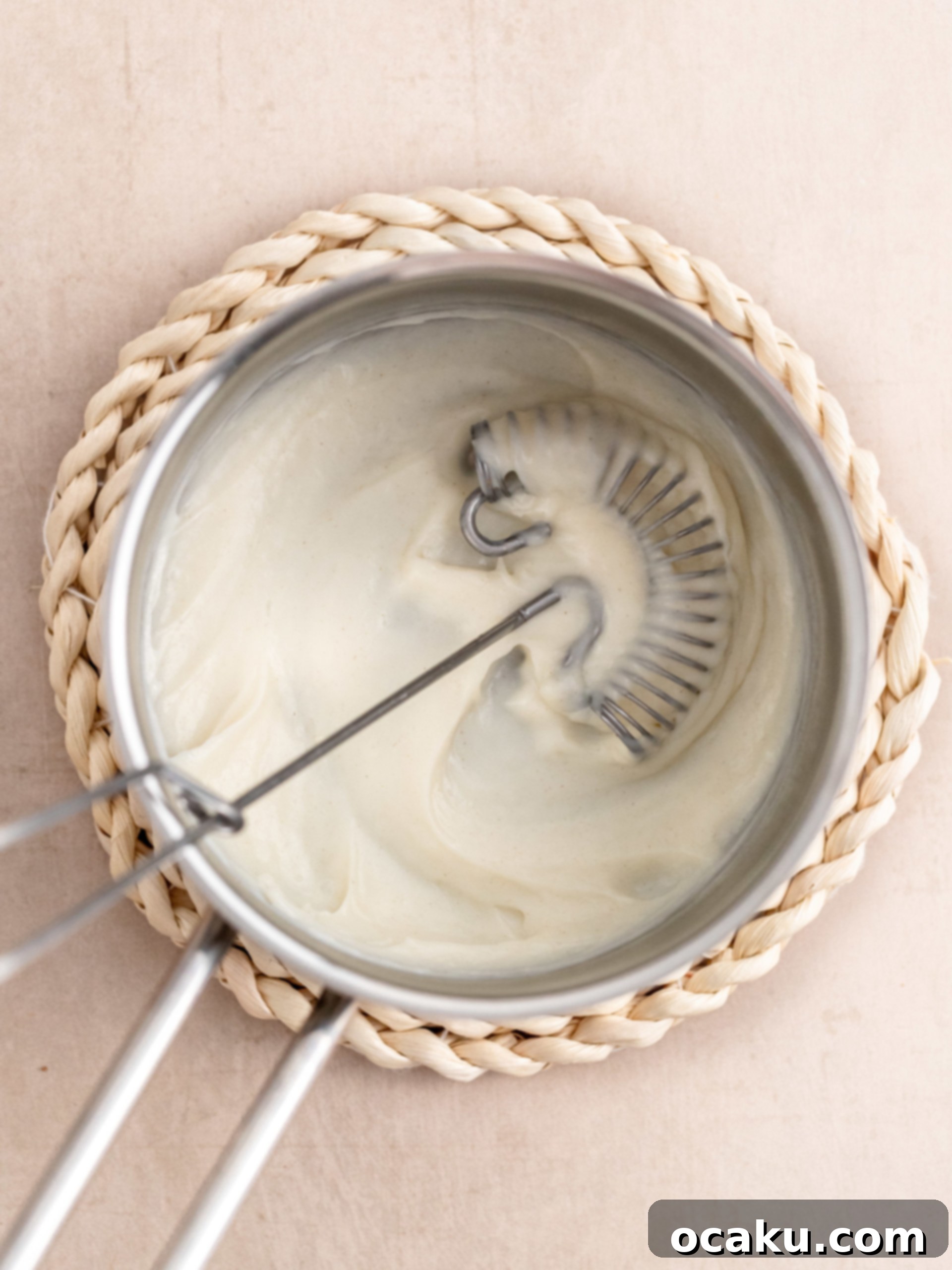 Tangzhong mixture thickening in a saucepan
