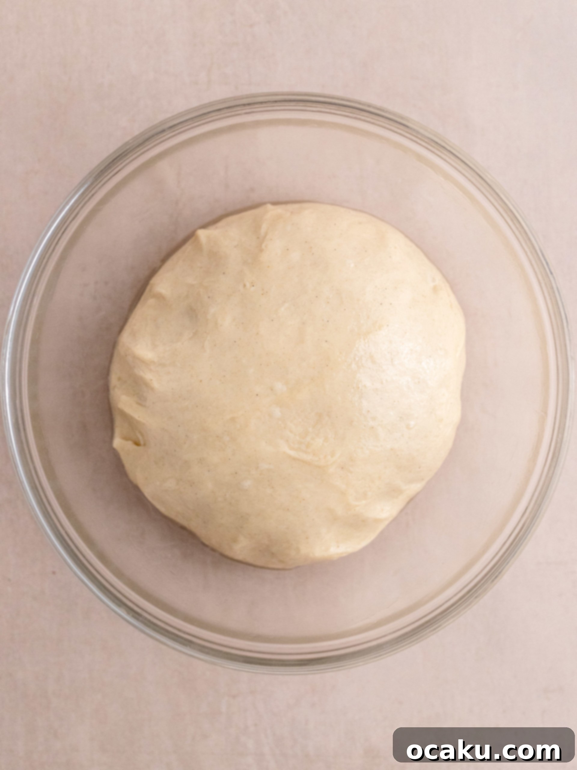 Smooth, elastic dough after kneading