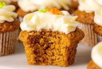 Moist Carrot Cupcakes with Tangy Cream Cheese Glaze